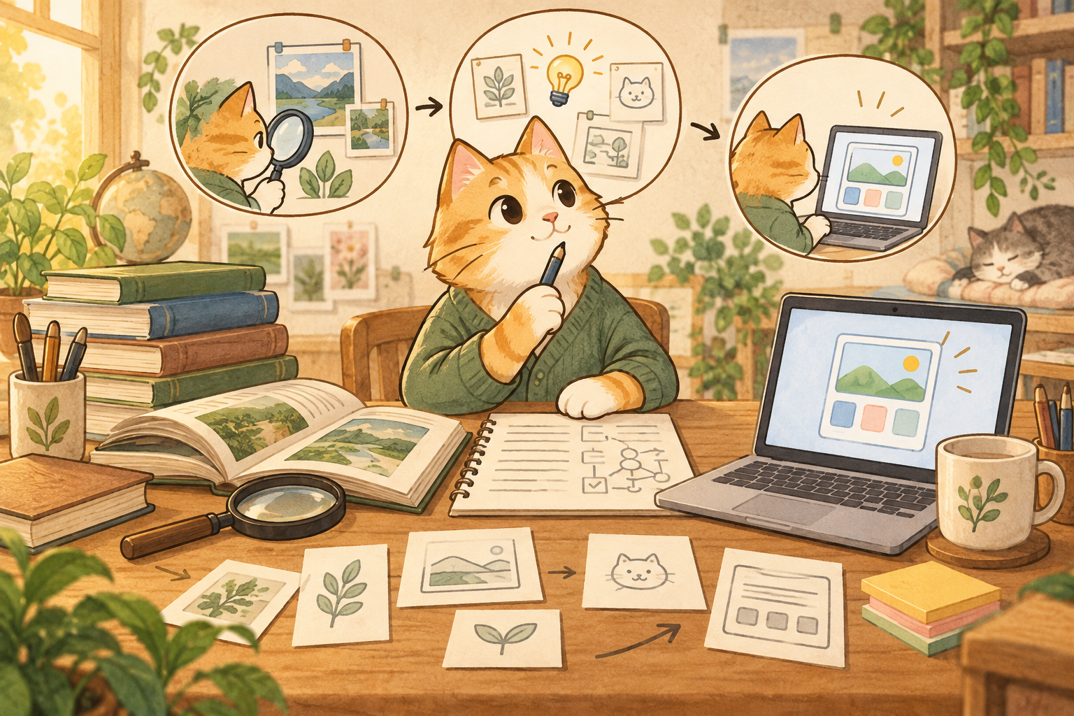 知的生産のための最新AI活用講座のイメージイラスト