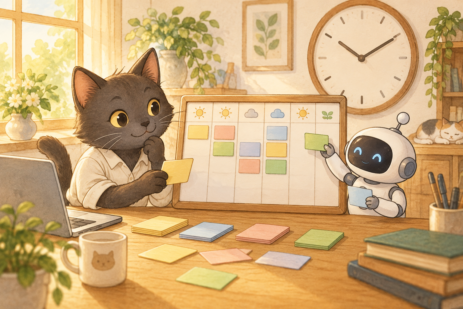生成AIを活用した「超」時短術のイメージイラスト