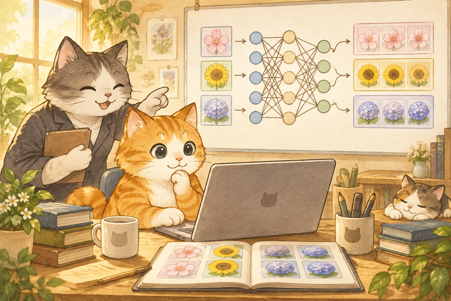 ディープラーニング入門研修のイメージイラスト