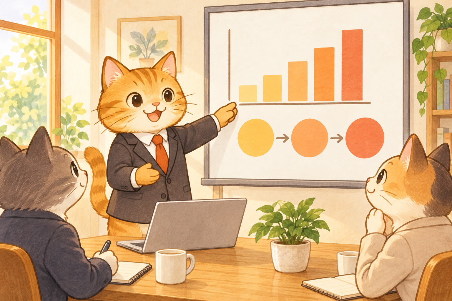 プレゼンテーション研修のイメージイラスト