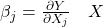  \beta_j = \frac{\partial Y}{\partial X_j} \quad（他のXは固定） 