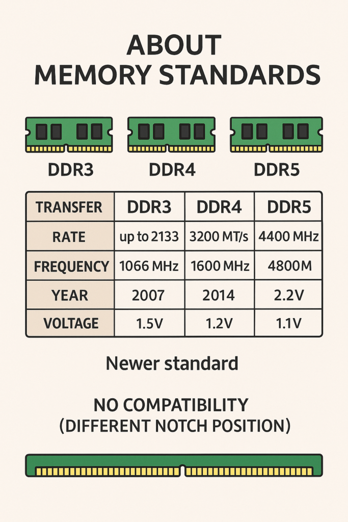 【新人エンジニア向け】メモリの規格とは?DDR3・DDR4・DDR5をやさしく徹底解説! -