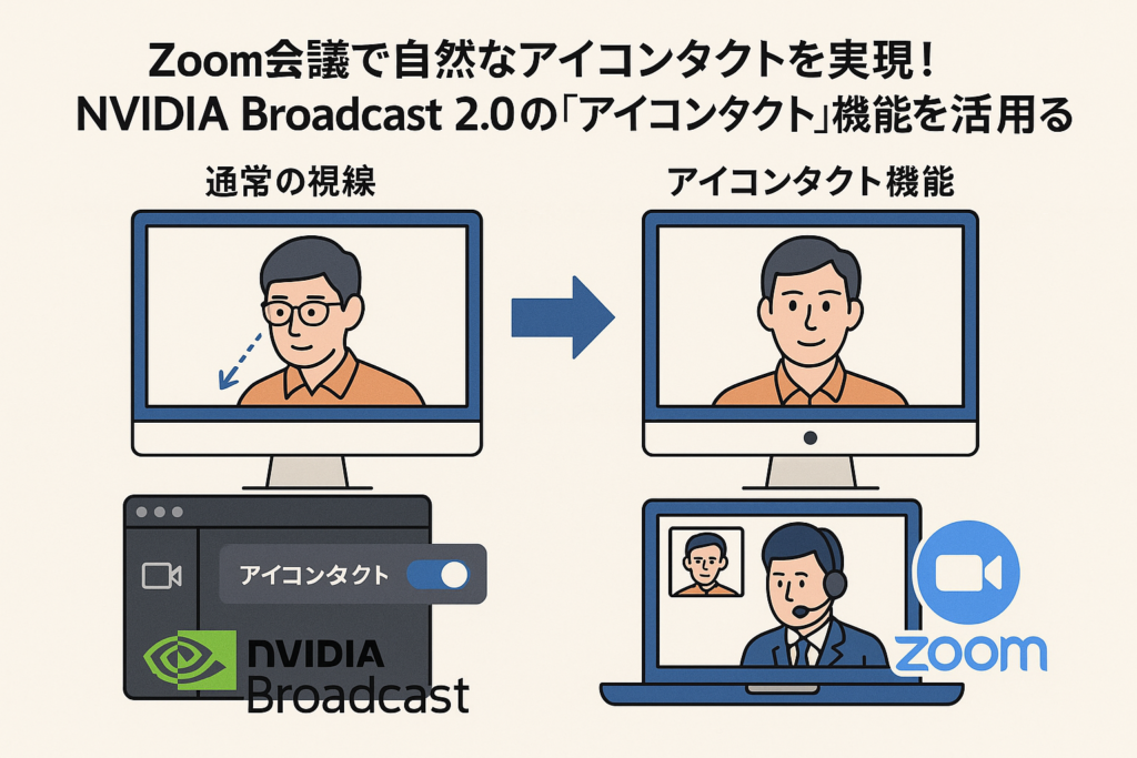 Zoom会議で自然なアイコンタクトを実現!NVIDIA Broadcast 2.0の「アイコンタクト」機能を活用する方法 -